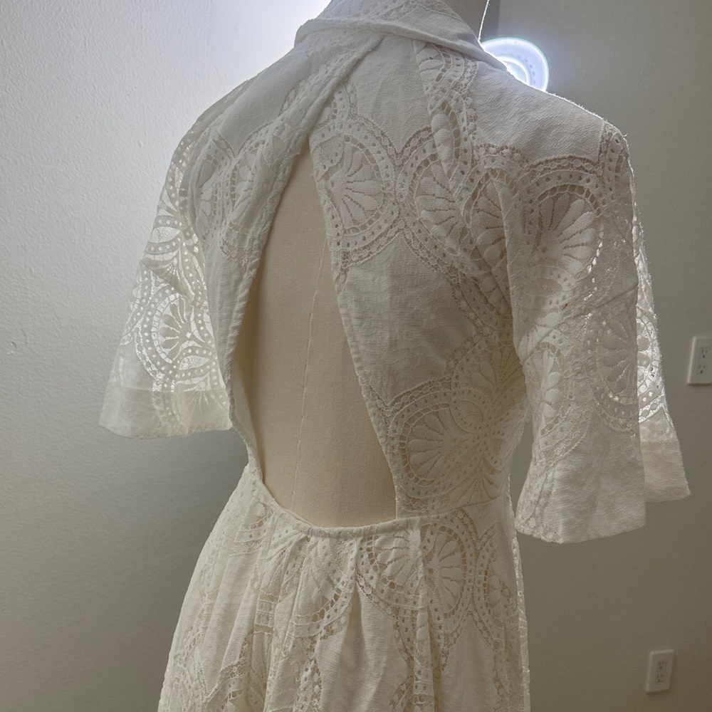 Maeve White Long Sleeve Lace Dress - Picture 3 of 3